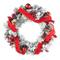Glitzhome® 24" Flocked Berry, Pinecone & Ribbon Wreath